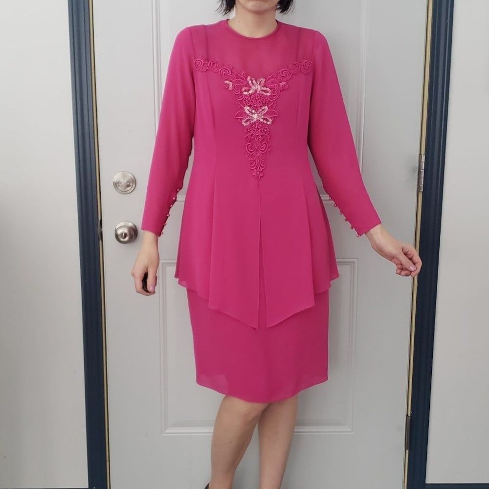 80s/90s Pink Ursula of Switzerland Evening Dress